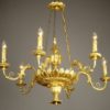 A Biedermeier crown-type six-arm chandelier