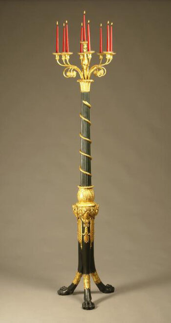 An exceptional nine-arm candelabra