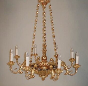 An elegant Biedermeier eight arm chandelier