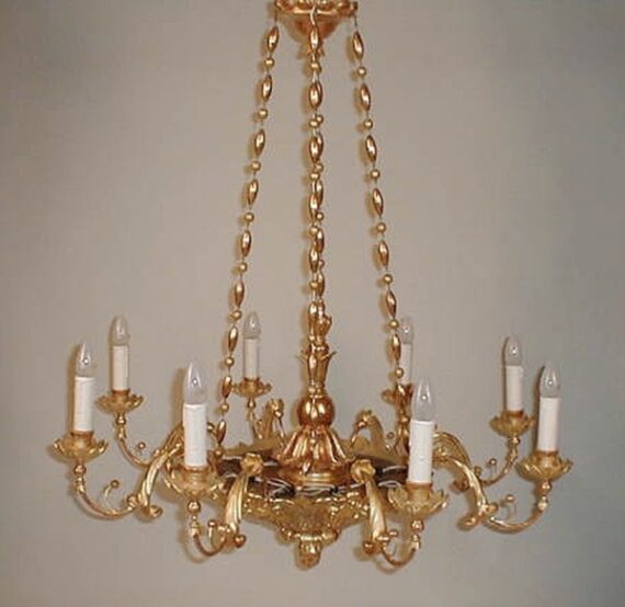 An elegant Biedermeier eight arm chandelier