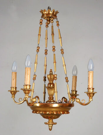 A Biedermeier four-arm chandelier