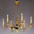 An elegant six-arm Empire chandelier