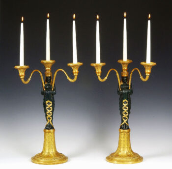 A pair of elegant Empire candlesticks