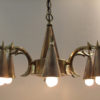 An unusual Art Deco six arm chandelier