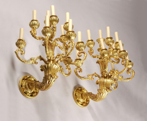 A grand pair of magnificent Neoclassical wall sconces