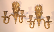 A pair of Neoclassical two-arm sconces with the image of Bacchus 2