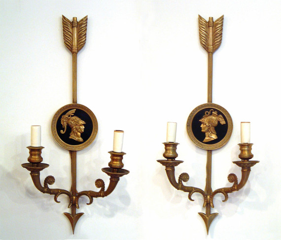 A pair of Neo-Classical style wall sconces