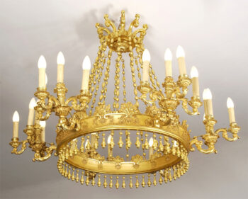 An elegant Empire 6 arms, 24 candles chandelier