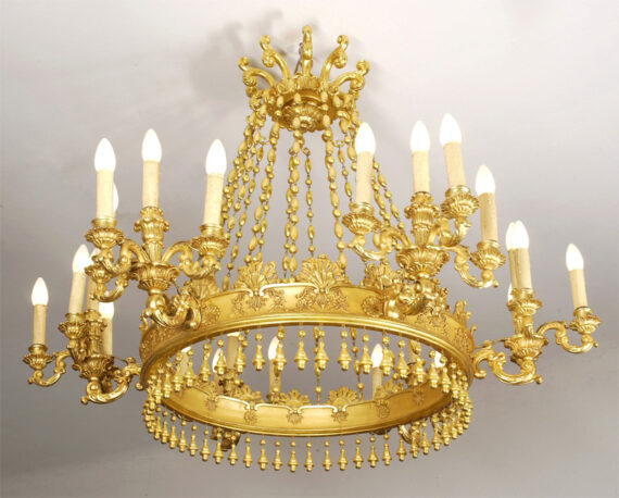 An elegant Empire 6 arms, 24 candles chandelier