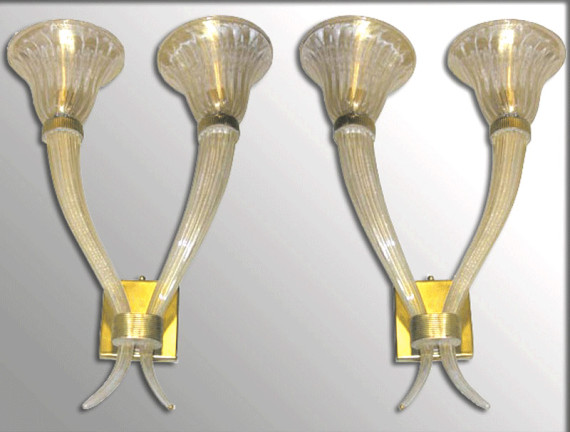 A pair of Murano sconces
designed by Cenedese