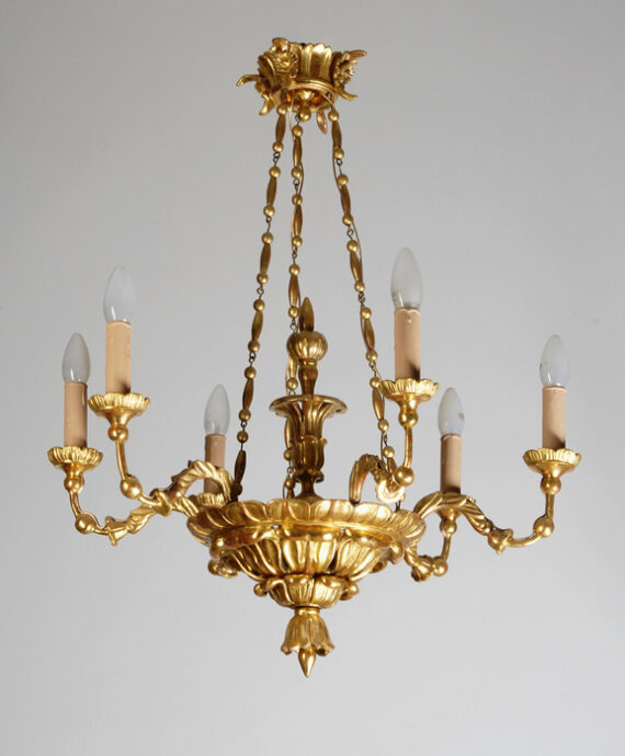 A Biedermeier six-arm chandelier