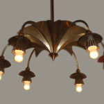 An early Rondocubist 6 arm chandelier