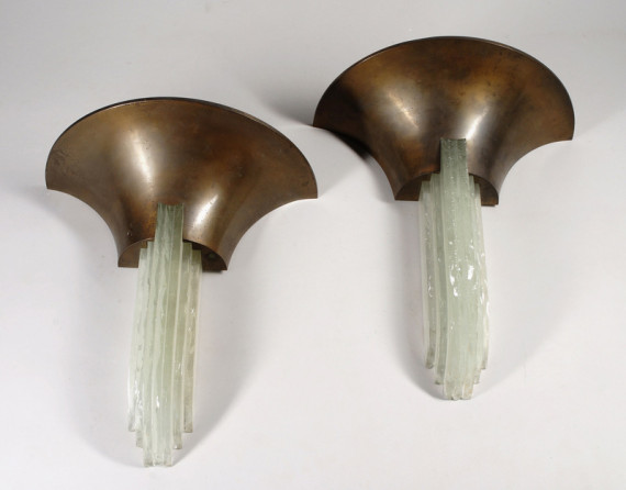 A pair of Art Deco sconces by Jean Perzel