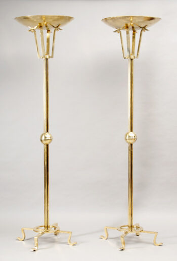 A pair of elegant Art Deco standing lamps