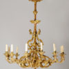 A exceptional Neoclassical twelve arm chandelier