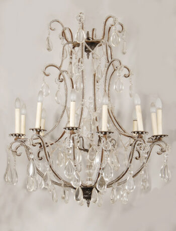 A fine Art Deco ten arms chandelier
