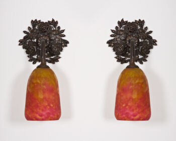 A pair of petite Art Nouveau sconces by Edgar Brandt