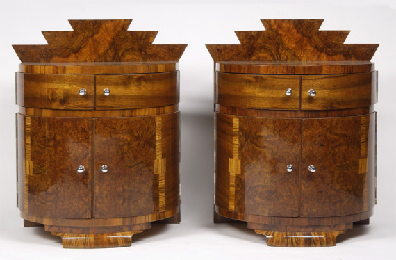 A pair of unusual Art Deco night stands