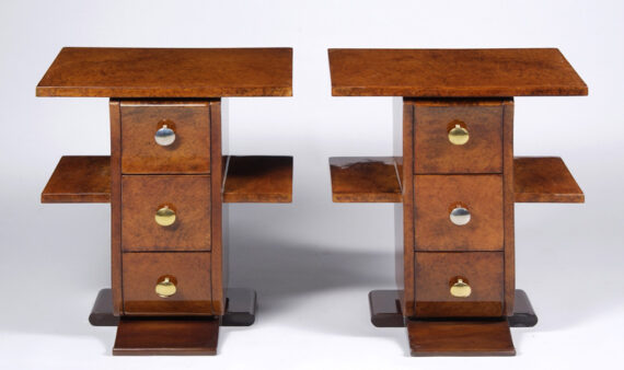 A pair of Art Deco end tables