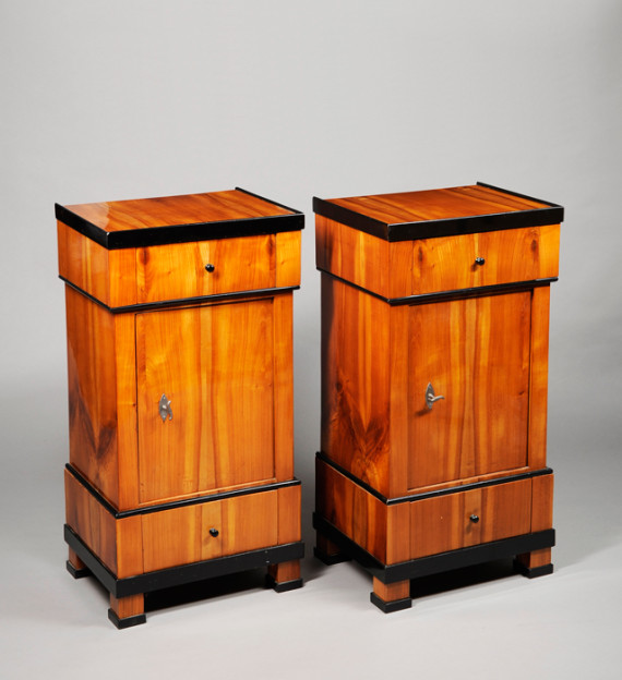 A pair of Biedermeier night stands