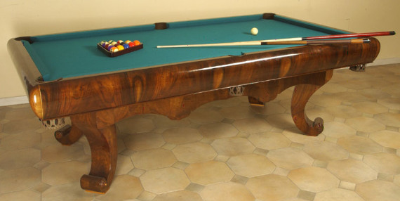 A very rare Biedermeier pool table