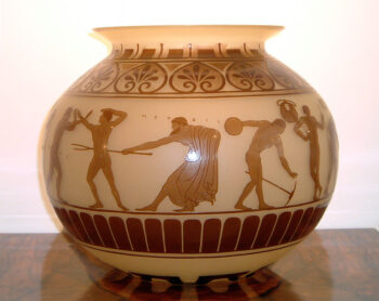 A magnificent double overlay Art Deco vase