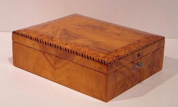 A Biedermeier lap-top jewel box
