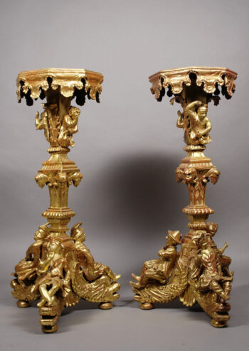 A very fine and rare pair of large Baroque pedestals