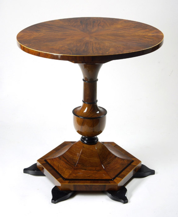 An unusual Biedermeier tilt-top occasional table