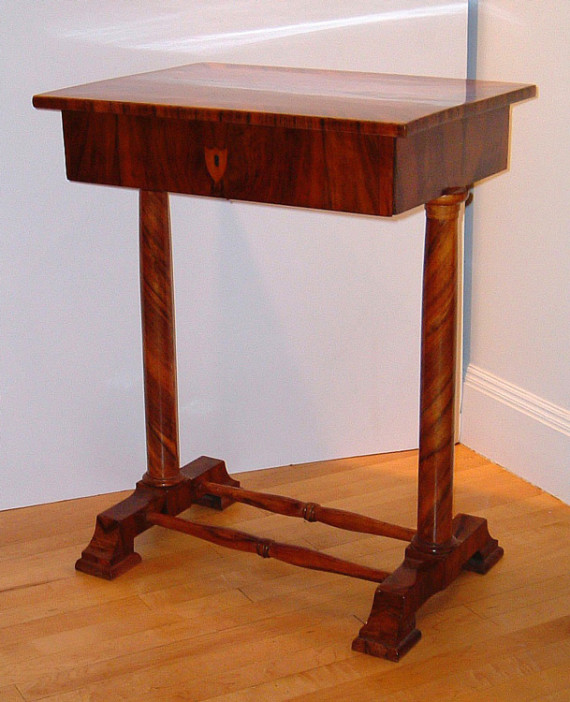 A Biedermeier occasional table with a single drawer