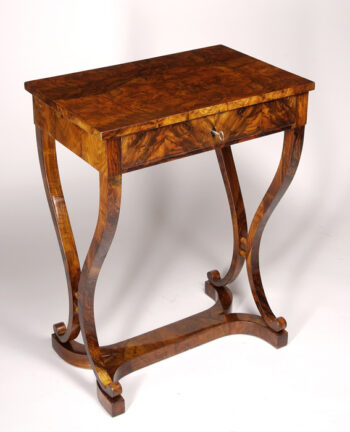 An exceptional single drawer Biedermeier occasional table