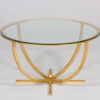 An elegant French 40’s gilt forged Iron coffee table