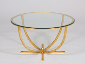 An elegant French 40's gilt forged Iron coffee table 