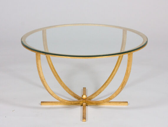 An elegant French 40's gilt forged Iron coffee table
