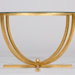 An elegant French 40's gilt forged Iron coffee table