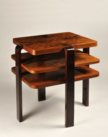 A three-tiered constructivist Art Deco occasional table
