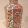An octagonal porcelain vase
