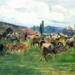 Landscape with farm animals