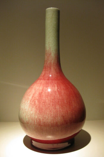 Copper Red-Streaked Bottle Vase