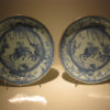 Pair of blue and white dishes