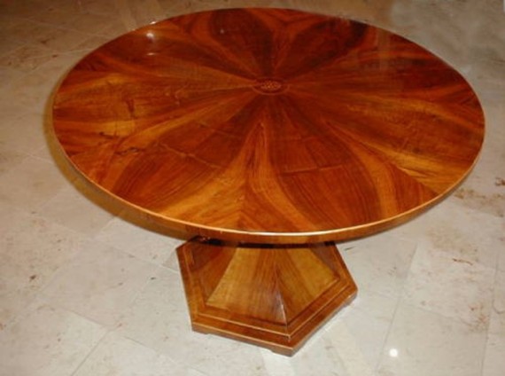 A Biedermeier trumpet style pedestal table