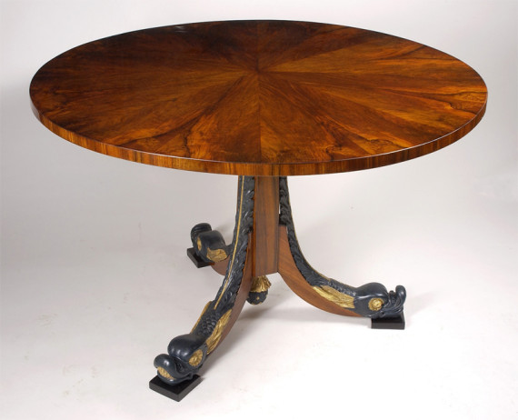 An exceptional Empire pedestal table