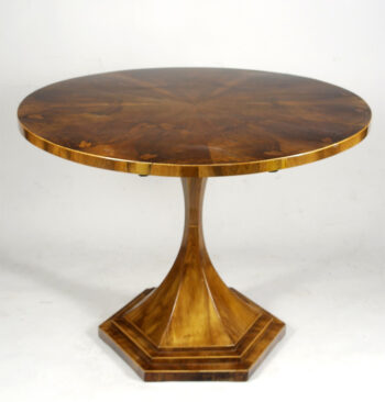 A magnificent Biedermeier trumpet-shaped, tilt-top pedestal table