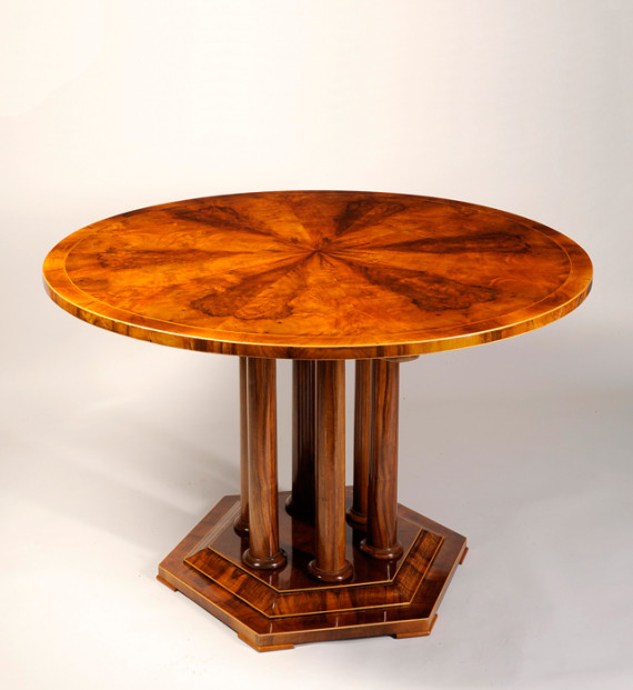 An exceptional Biedermeier pedestal table attributed to Josef Danhauser.