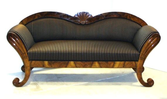 An exquisite petite Biedermeier sofa