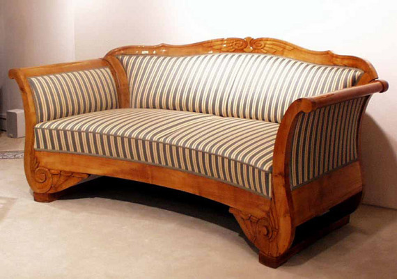A North German sofa with carved detailing