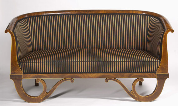 An unusual and rare Biedermeier sofa