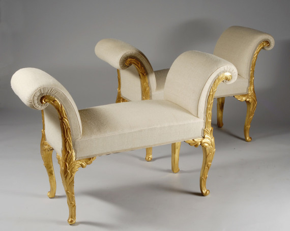 A pair of Neoclassical revival benches