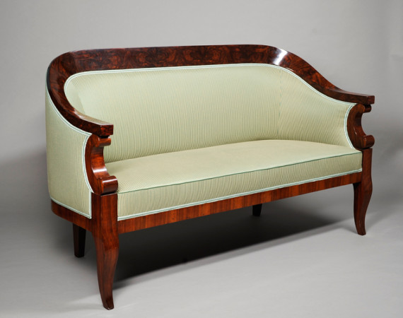 An elegant Biedermeier elliptical sofa