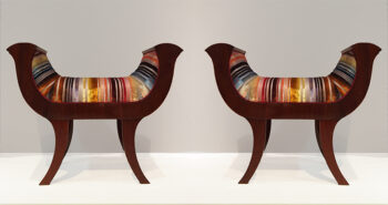 A handsome pair of Biedermeier benches